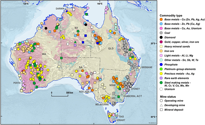 Mapa Económico de Australia