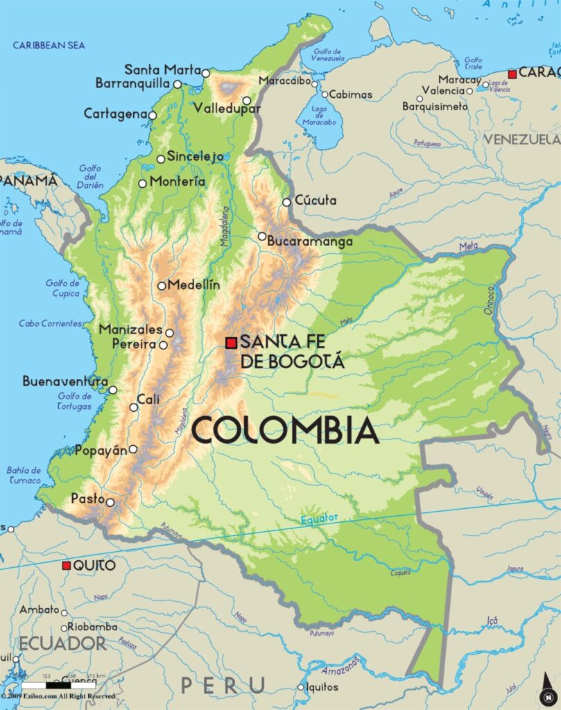 Mapa Geográfico de Colombia