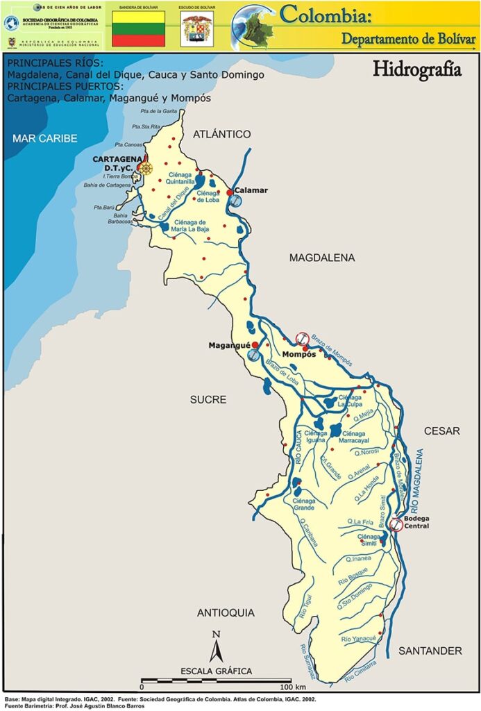 Mapa Hidrográfico Departamento de Bolívar