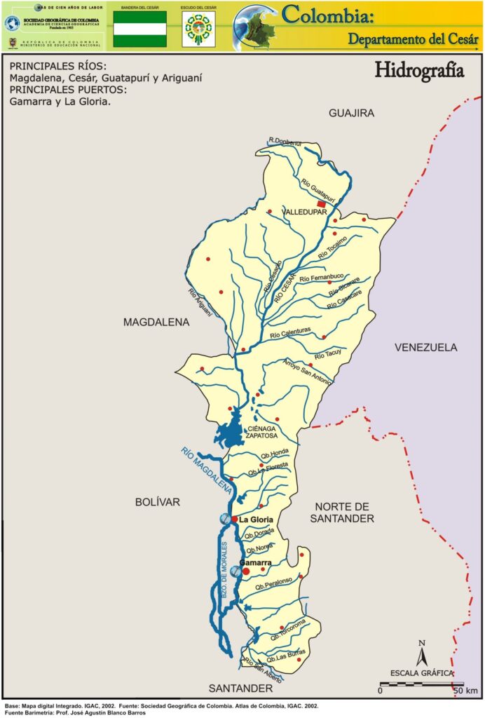 Mapa Hidrográfico Departamento del Cesar