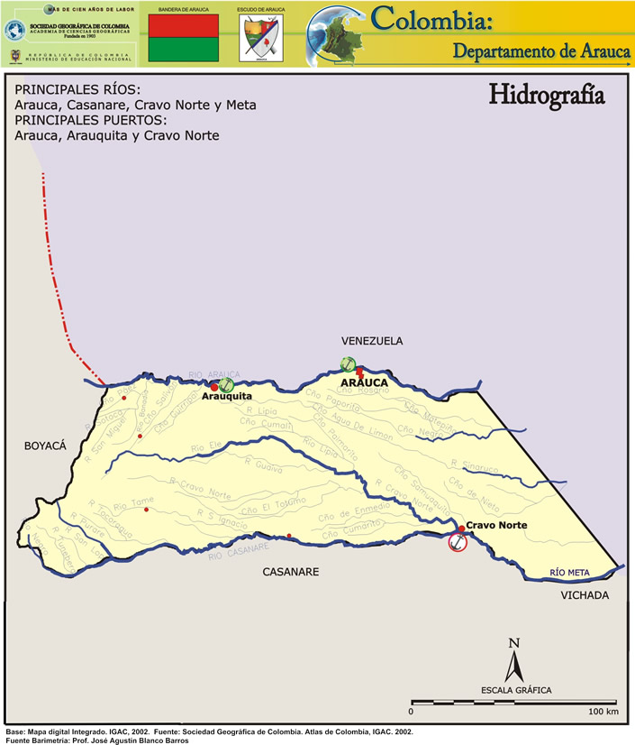 Mapa Hidrografico de Arauca