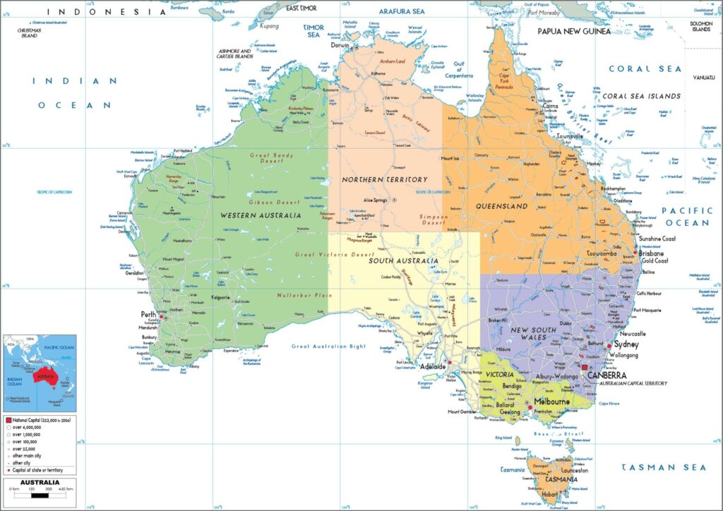 Mapa Político de Australia