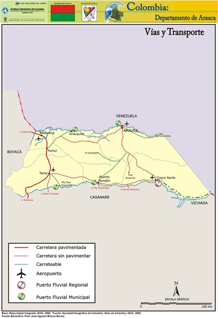 Mapa Víal Departamento de Arauca