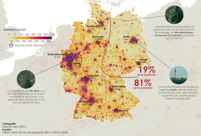 Mapa demográfico de Alemania