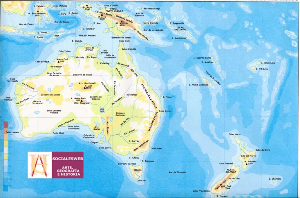 Mapa Hidrográfico de Australia