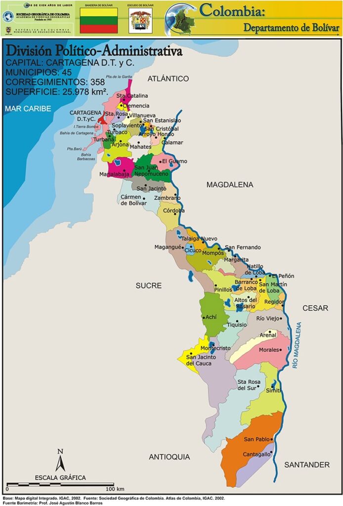 Mapa Político Departamento de Bolívar