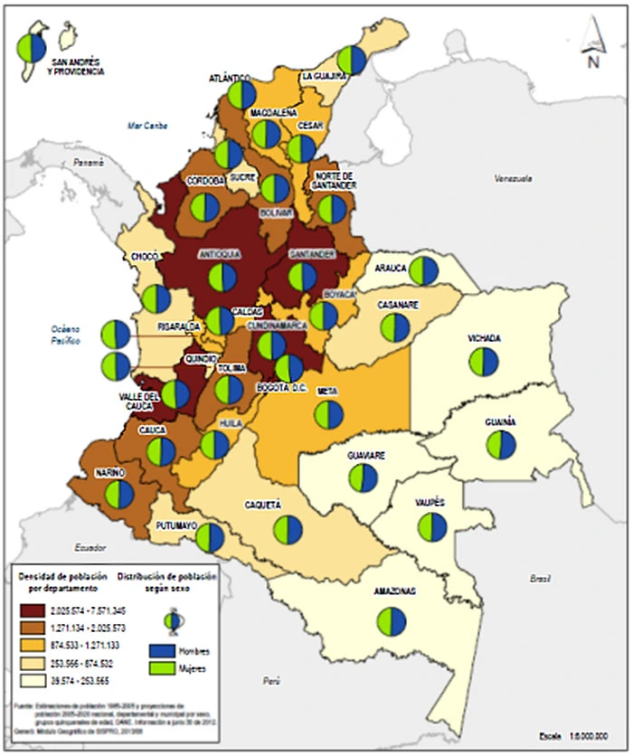 Mapa Demográfico de Colombia