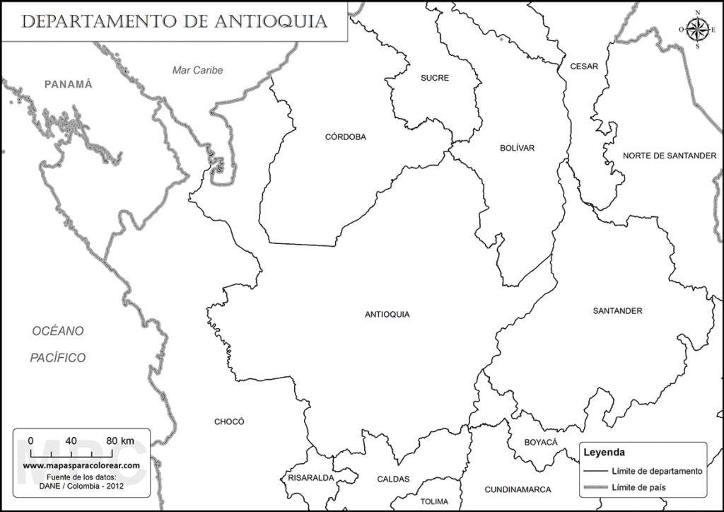 Mapas de Antioquia Para Colorear