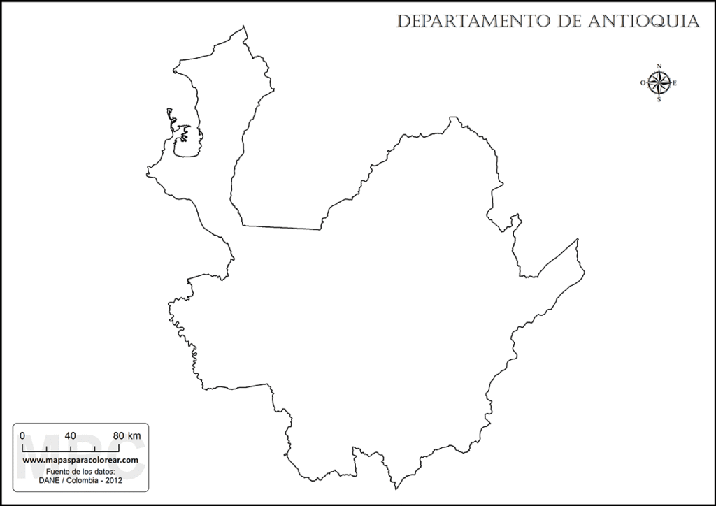 Mapas de Antioquia Para Colorear