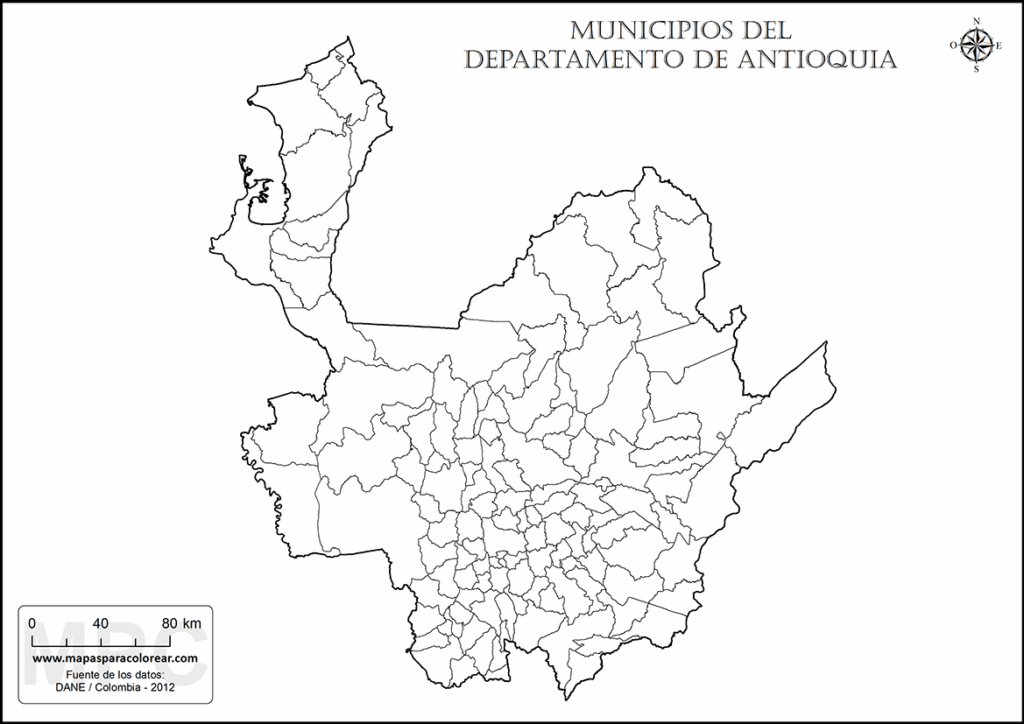 Mapas de Antioquia Para Colorear