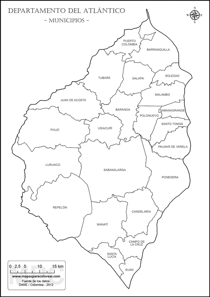 Mapas de Atlántico Para Colorear, Descargar e Imprimir