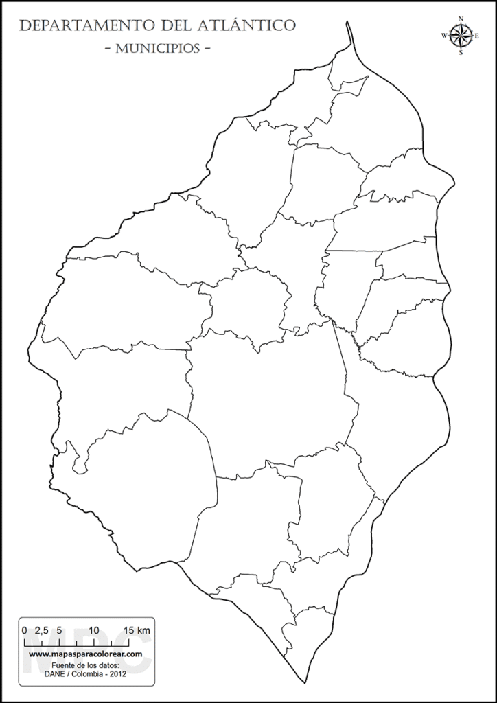 Mapas de Atlántico Para Colorear, Descargar e Imprimir