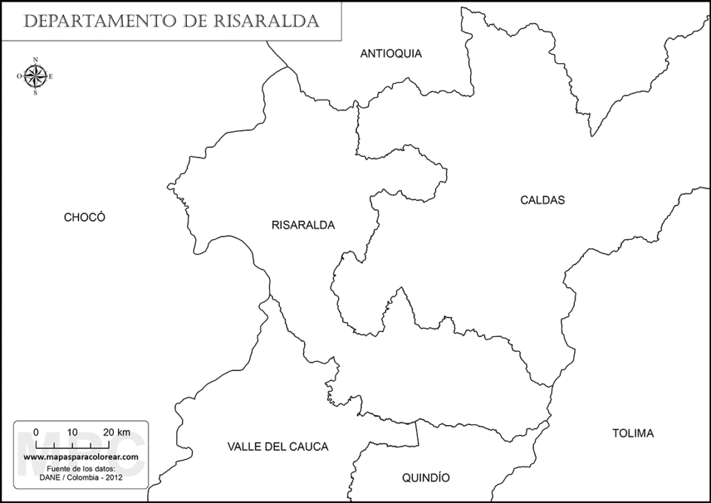 Mapas de Risaralda Para Colorear, Descargar e Imprimir