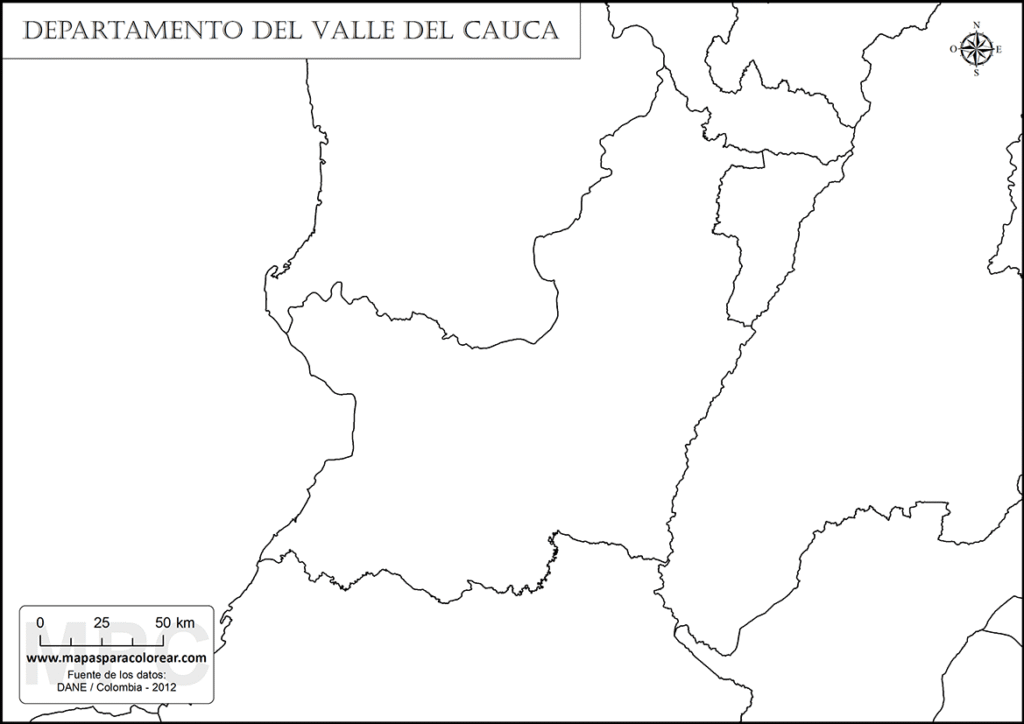 Mapas del Valle del Cauca Para Colorear, Descargar e Imprimir
