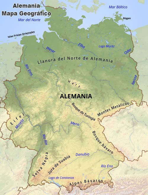 Mapa Físico de Alemania