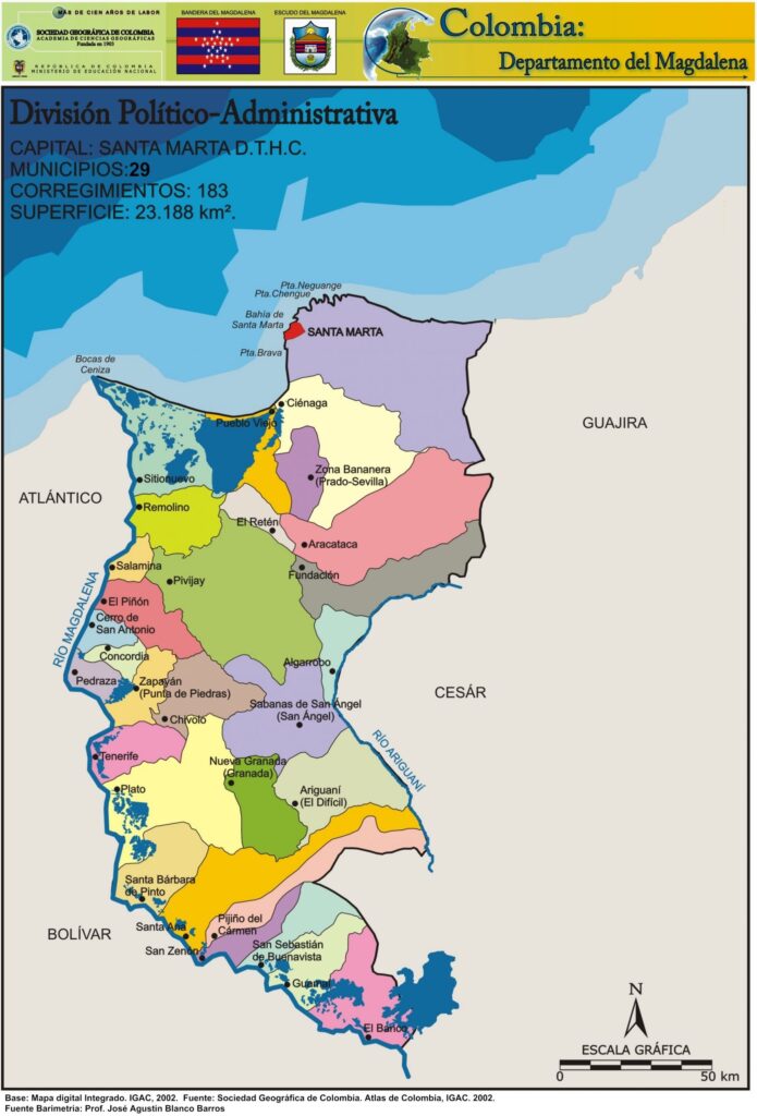 Mapa Político Departamento de Magdalena