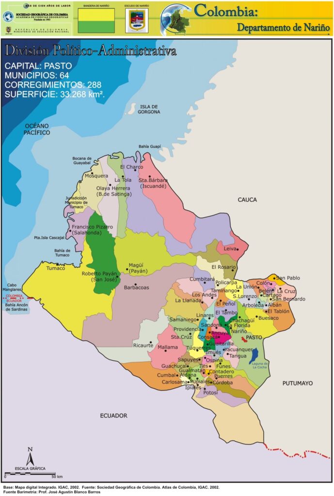 Mapa Político Departamento de Nariño