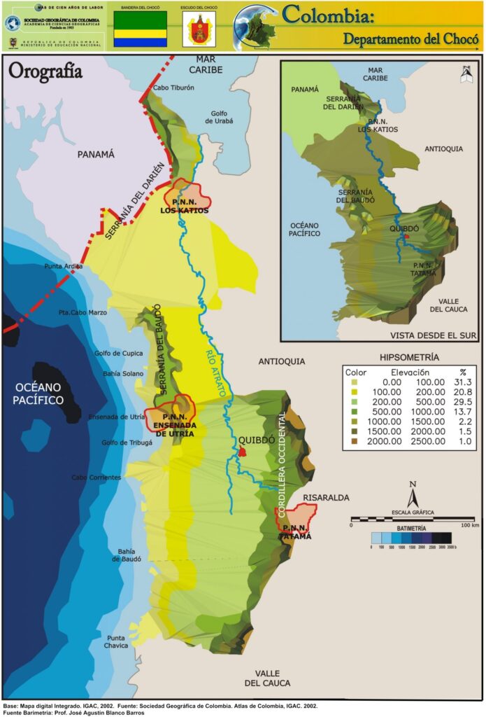 Mapa Orográfico Departamento del Choco