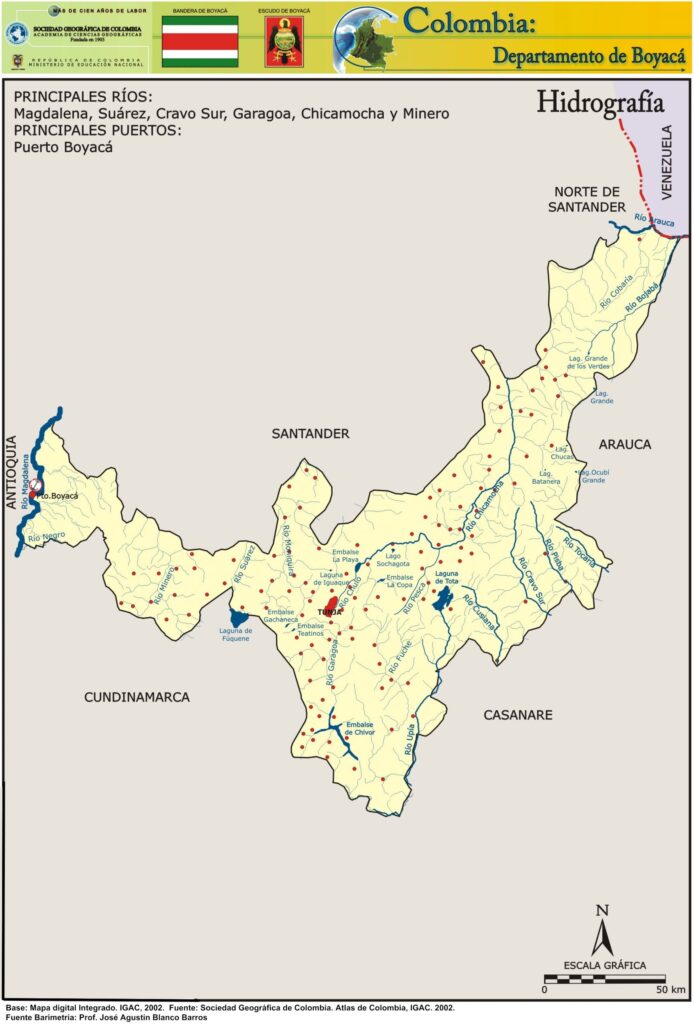 Mapa Hidrográfico Departamento de Boyacá