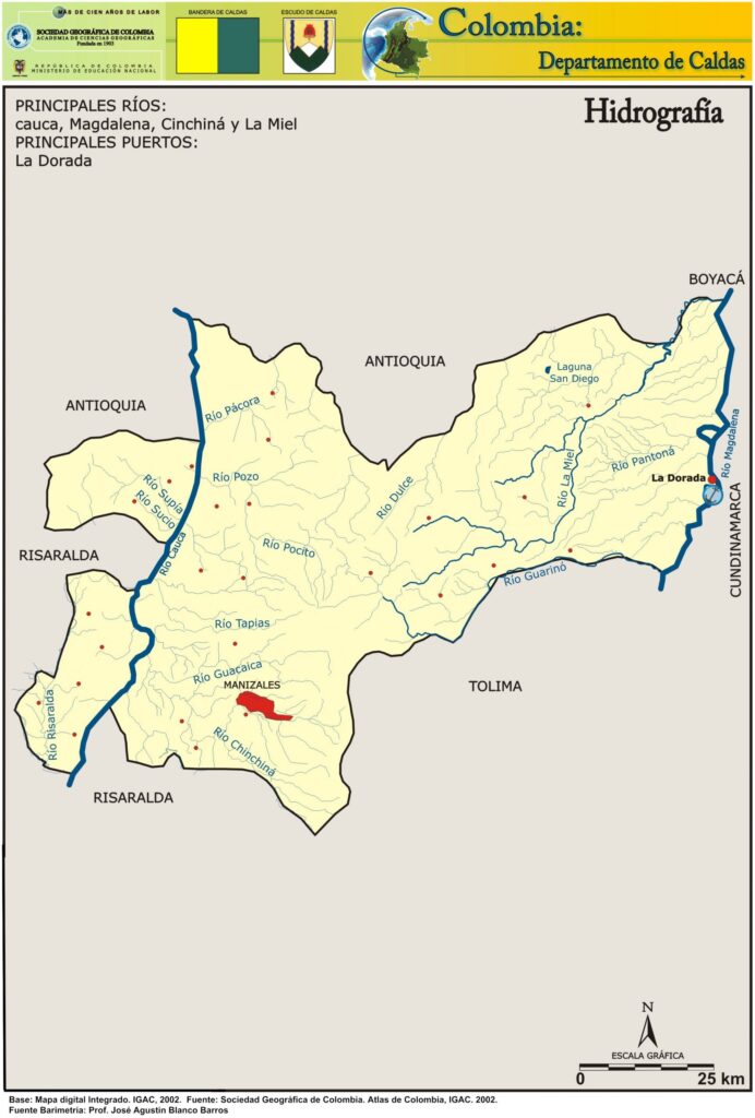 Mapa Hidrográfico Departamento de Caldas