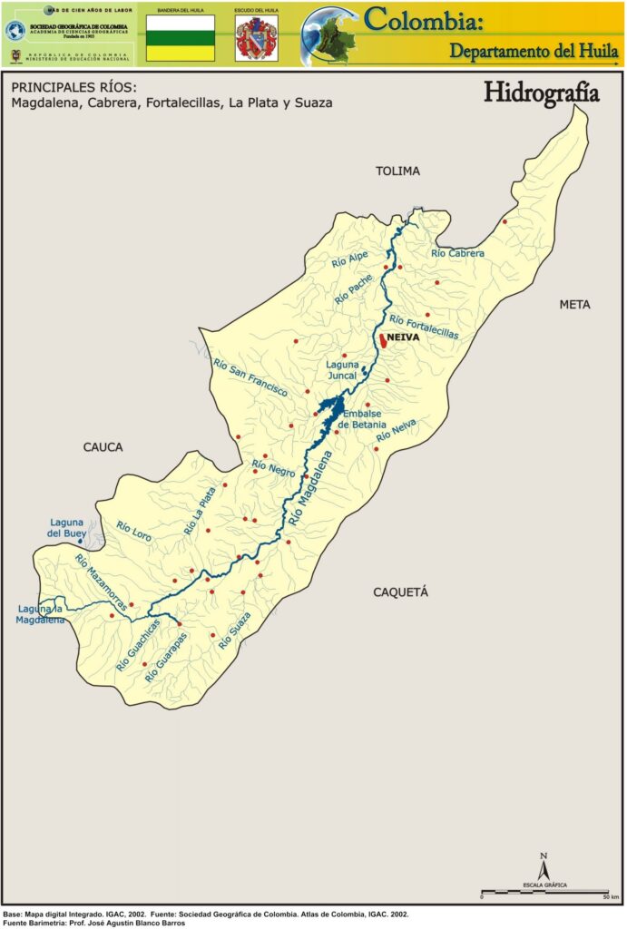 Mapa Hidrográfico Departamento del Huila