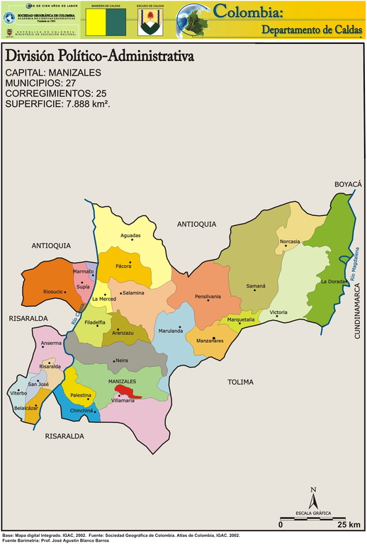 Mapa Político Departamento de Caldas