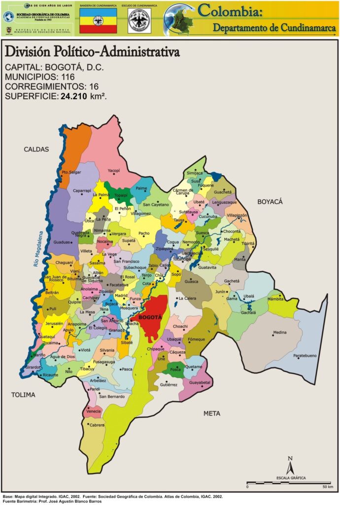 Mapa Político Departamento de Cundinamarca