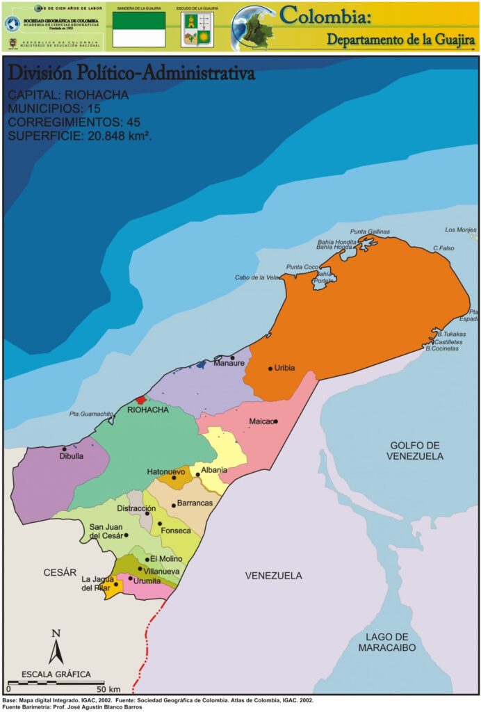 Mapa Político Departamento de La Guajira