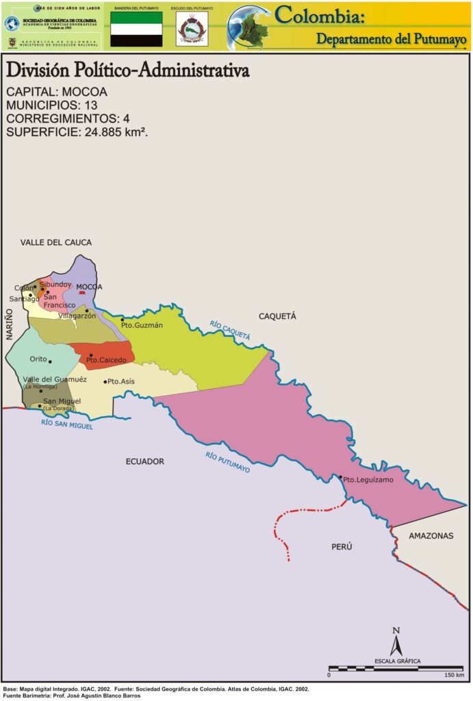 Mapa Político Departamento del Putumayo